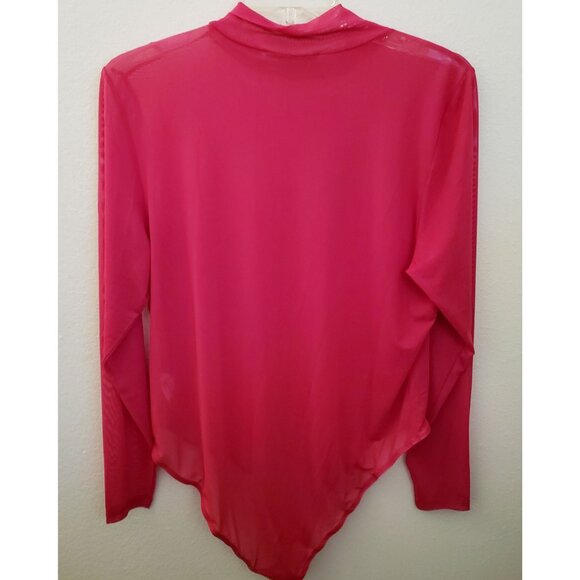 Eloquii Pink Long Sleeve Sheer Mock Neck Bodysuit Size 22/24 NWT - Picture 5 of 7